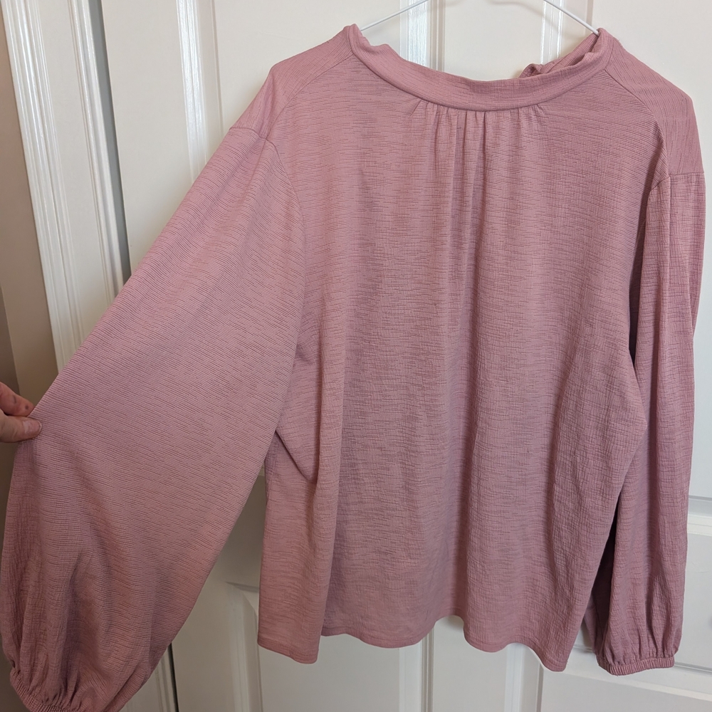 Jennifer Lopez Mauve Long Sleeve Blouse